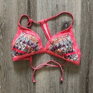 Prana Aleka Swimsuit M Top Carmine Pink Marrakesh